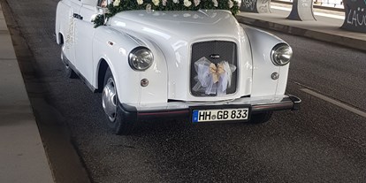 Hochzeitsauto-Vermietung - Farbe: Weiß - PLZ 21218 (Deutschland) - London Taxi in schneeweiss