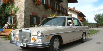 Hochzeitsauto-Vermietung - Versicherung: Teilkasko - PLZ 80804 (Deutschland) - Mercedes Benz 280 SE 4.5 von Classic Roadster München
