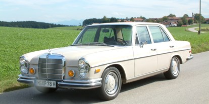 Hochzeitsauto-Vermietung - Versicherung: Teilkasko - PLZ 80804 (Deutschland) - Mercedes Benz 280 SE 4.5 von Classic Roadster München