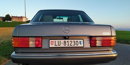 Hochzeitsauto-Vermietung - Farbe: Gelb - PLZ 6023 (Schweiz) - Mercedes-Benz 500 SEL, Langversion