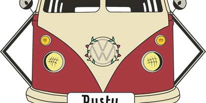 Hochzeitsauto-Vermietung - Einzugsgebiet: regional - PLZ 3268 (Schweiz) - Logo Rusty - Bulli-Hochzeit.ch