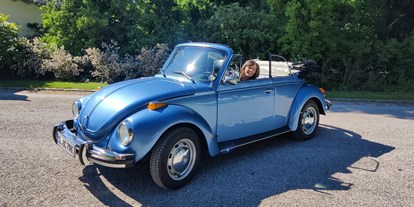 Hochzeitsauto-Vermietung - Farbe: Blau - Ostsee - VW Käfer Cabrio
