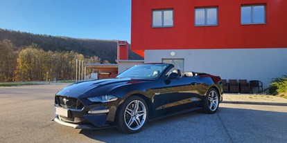 Hochzeitsauto-Vermietung - Farbe: Schwarz - Niederösterreich - Ford Mustang GT5.0 Cabrio - Ford Mustang GT5.0 Cabrio von Autovermietung Ing. Alfred Schoenwetter