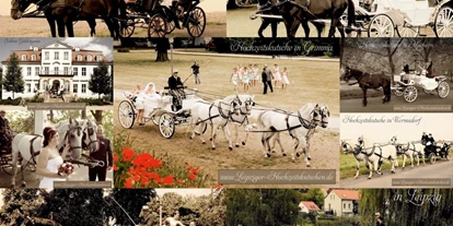 Hochzeitsauto-Vermietung - Farbe: Weiß - PLZ 04155 (Deutschland) - Pferdekutschen Auswahl - Weiße Glaslandauer Hochzeitskutsche von Leipzig-Oldtimer.de - Hochzeitsautos mit Chauffeur