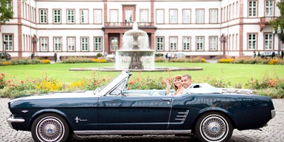 Hochzeitsauto-Vermietung - Farbe: Blau - Pfofeld - Ford Mustang Cabrio 