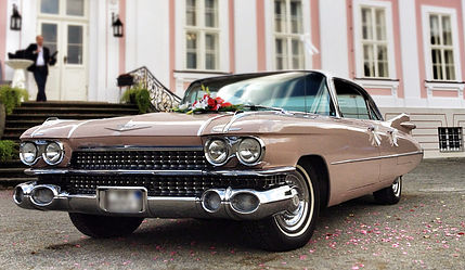 Hochzeitsauto - Cadillac 59 Oldtimer Hochzeitsauto in Berlin mieten - 59er Cadillac Sedan de Ville Hochzeitsauto in Berlin