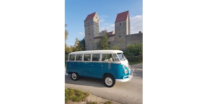 Hochzeitsauto-Vermietung - Farbe: Blau - VW  "Bulli T1" Bus