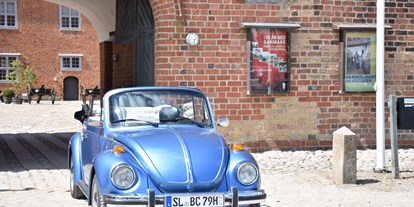 Hochzeitsauto-Vermietung - Farbe: Blau - Handewitt - VW Käfer Cabrio