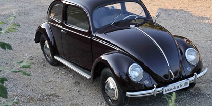 Hochzeitsauto-Vermietung - Versicherung: Haftpflicht - VW Käfer 1949 Brezelkäfer von Book a Bulli.com