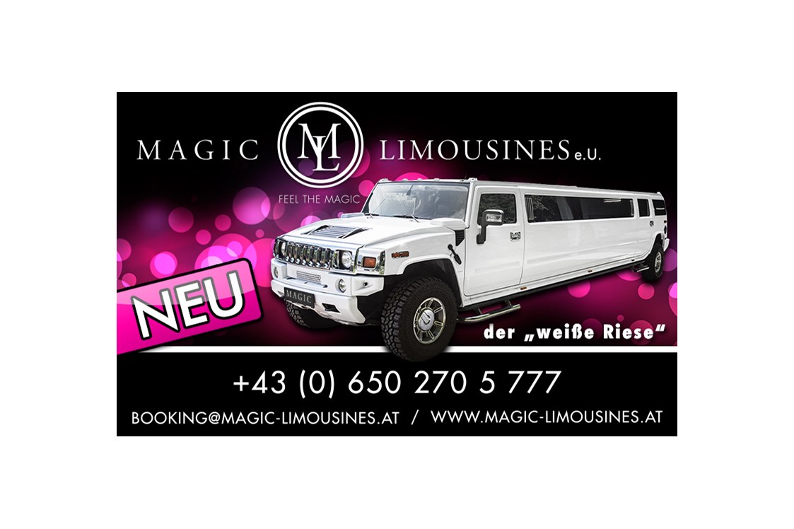 Hochzeitsauto: ...unser neuester Zugang: Hummer Limousine in weiß  - HUMMER Limousine von Magic Limousines