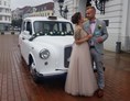 Hochzeitsauto: London Taxi in schneeweiss