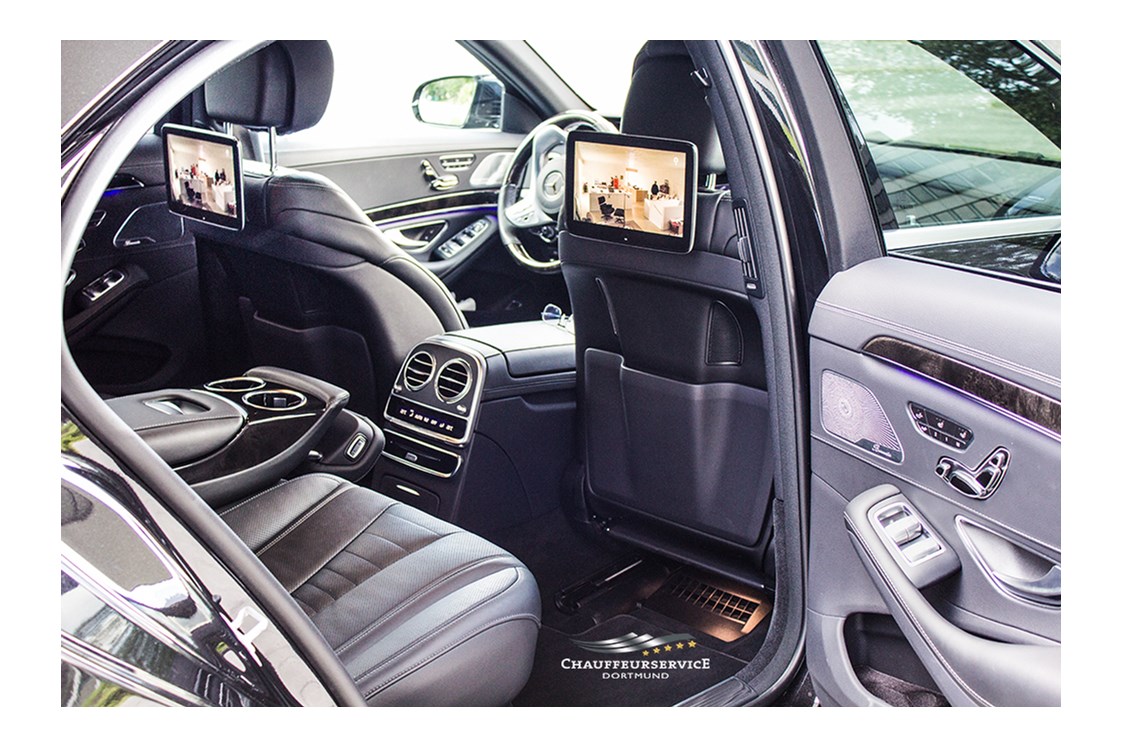 Hochzeitsauto: Mercedes Benz S350 L vom Chauffeurservice-Dortmund Innenaufnahme - Mercedes Benz S-Klasse S350 L 