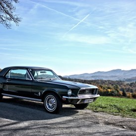 Hochzeitsauto: Ford Mustang Hardtop 289 Bj. 68 - Ford Mustang Hardtop Bj. 68 von Autovermietung Ing. Alfred Schoenwetter