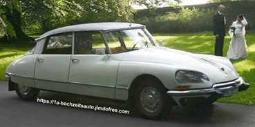 Hochzeitsauto-Vermietung - Art des Fahrzeugs: Oberklasse-Wagen - Ruhrgebiet - weißes Hochzeitsauto Citroen DS - Citroën DS "die Göttin"