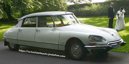 Hochzeitsauto-Vermietung - Art des Fahrzeugs: Oldtimer - Nordrhein-Westfalen - weißes Hochzeitsauto Citroen DS - Citroën DS "die Göttin"