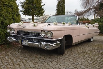 Hochzeitsauto: Traumhaftes Pink Cadillac 1959 Cabrio 
