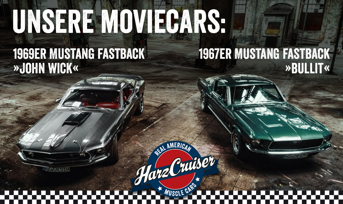 Hochzeitsauto-Vermietung - Einzugsgebiet: regional - Thüringen Nord - 1969er Mustang Fastback "John Wick"