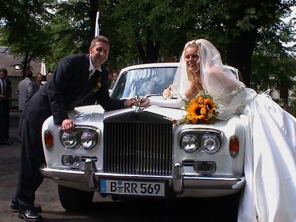 Hochzeitsauto: Markus und Tanja Sy Juni 2001 - Rolls Royce Silver Shadow von RollsRoyce-Vermietung.de