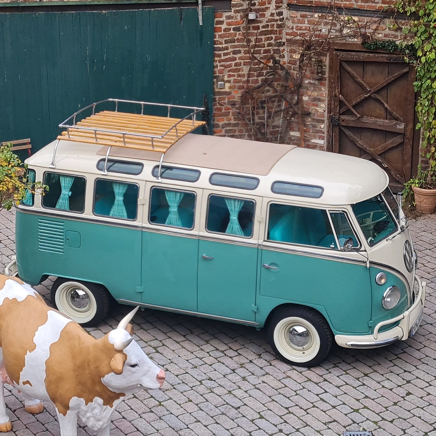 Hochzeitsauto-Vermietung - Nordrhein-Westfalen - Dein Hochzeitsauto VW T1 Samba Bus türkis-weiss BJ 1968 