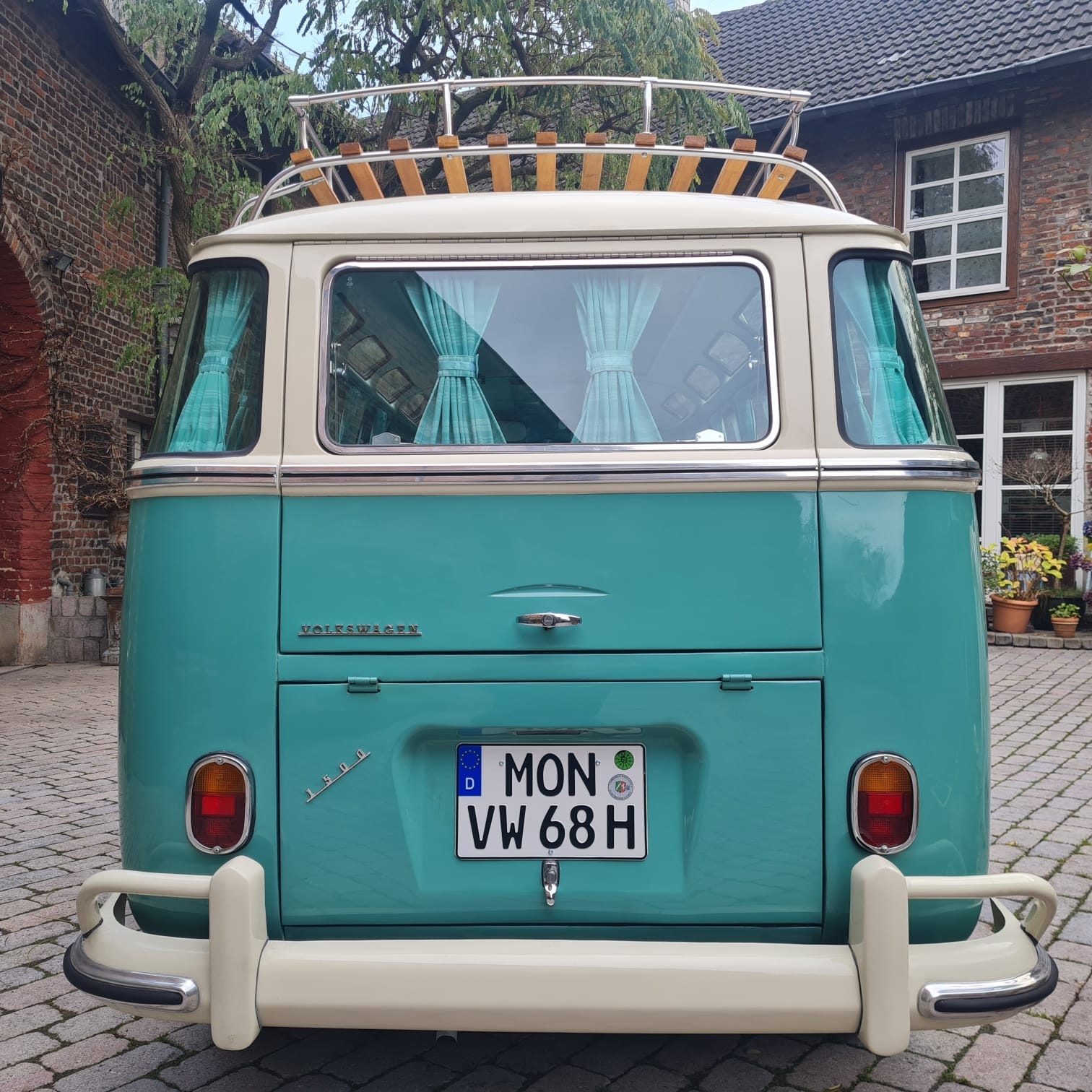 Hochzeitsauto-Vermietung - Nordrhein-Westfalen - Dein Hochzeitsauto VW T1 Samba Bus türkis-weiss BJ 1968 