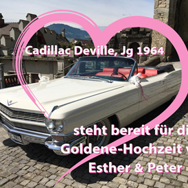Hochzeitsauto: Geschenk-Gutscheine sind beliebt. - Oldtimer-Traumfahrt - Cadillac Deville Cabriolet, Jg. 1964